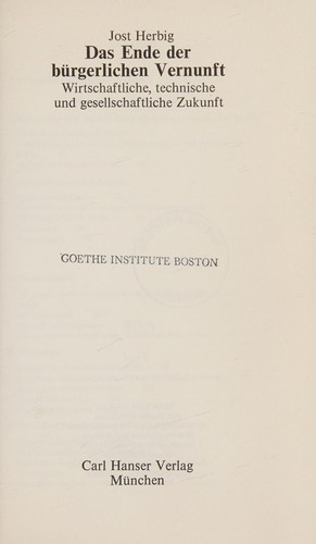 Das Ende der bürgerlichen Vernunft