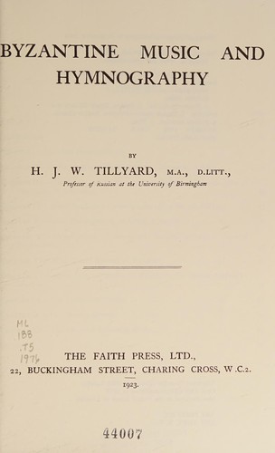 Byzantine music and hymnography