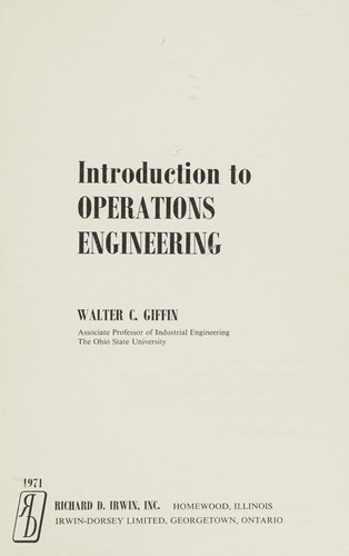 Introduction to operations engineering