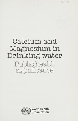 Calcium and magnesium in drinking-water