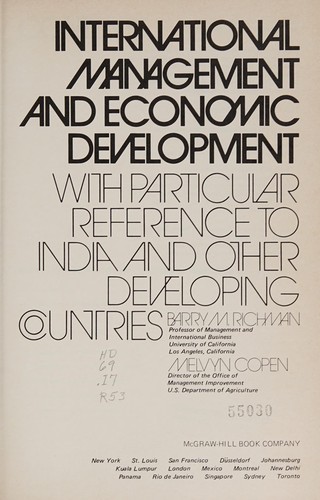 International management and economic development: with particular reference to India and other developing countries