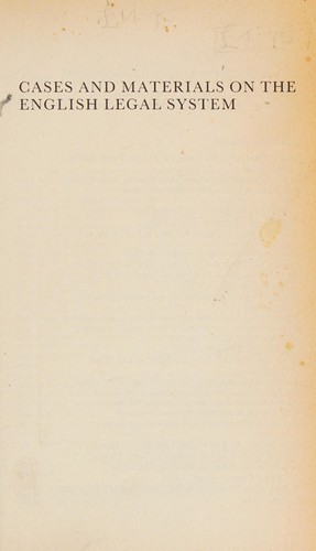 Cases and Materials on the English L...