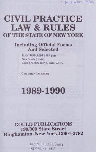 C P L R Civil Practice Law and Rulings of New York