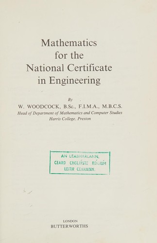 Mathematics for the National Certificate in Engineering