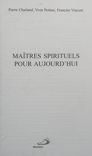 Maîtres spirituels pour aujourd'hui