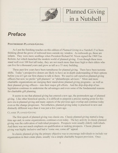 Planned giving in a nutshell