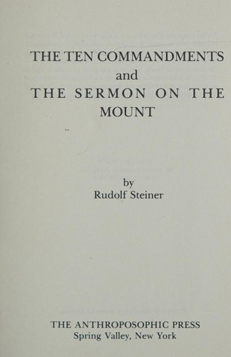 The Ten Commandments and the Sermon on the Mount