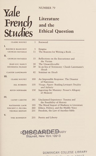 Yale French Studies, Number 79