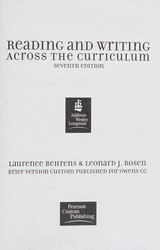 Reading and writing across the curriculum