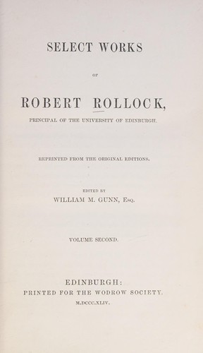 Select works of Robert Rollock