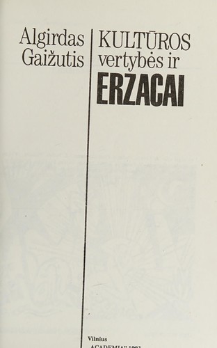 Kultūros ir vertybės erzacai