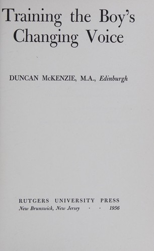 Training the boy's changing voice.