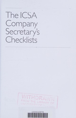 The ICSA company secretary's checklists