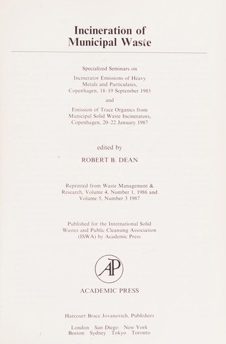 Incineration of Municipal Waste