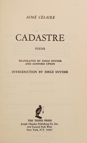 Cadastre; poems.