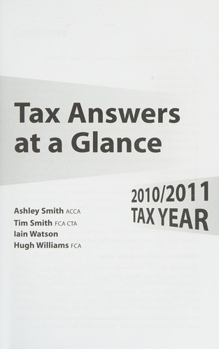 Tax answers at a glance
