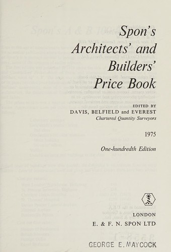 Spon's architects' and builders' price book
