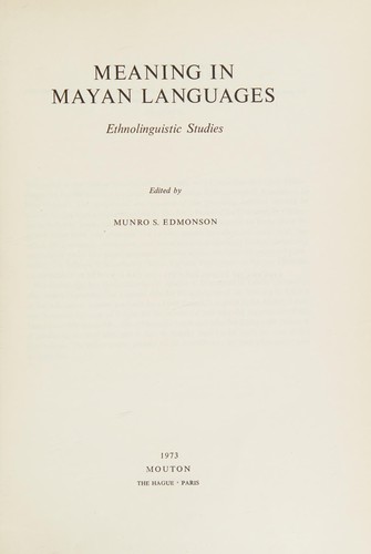 Meaning in Mayan languages.