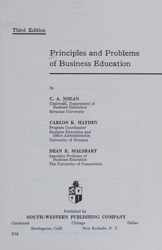 Principles and problems of business education