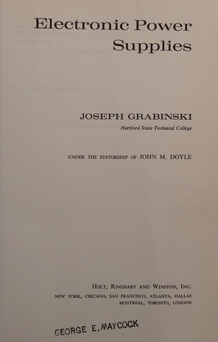 Electronic power supplies.