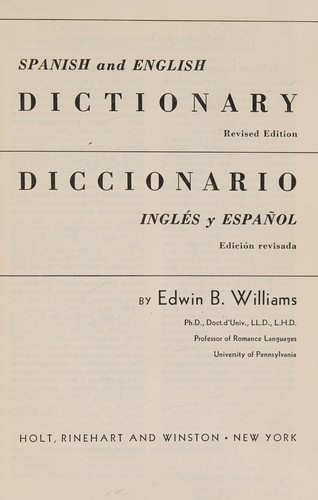Spanish and English dictionary.