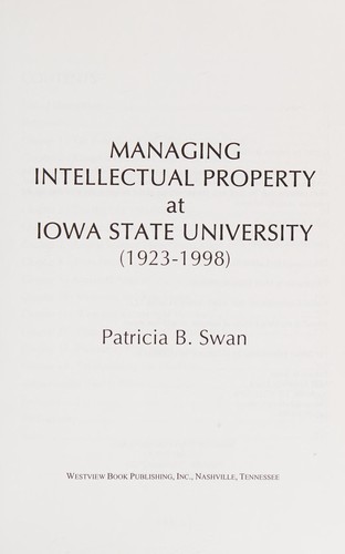 Managing intellectual property at Iowa State University (1923-1998)