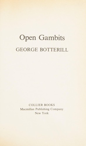 Open Gambits (Macmillan Library of Chess)