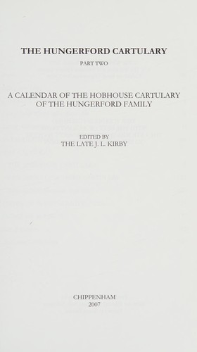 The Hungerford cartulary