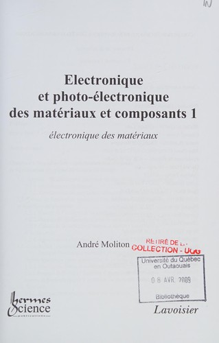 Électronique et photo-électronique des matériaux et composants
