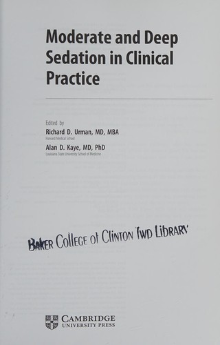 Moderate and deep sedation in clinical practice