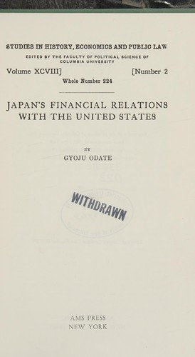 Japan's financial relations with the United States.
