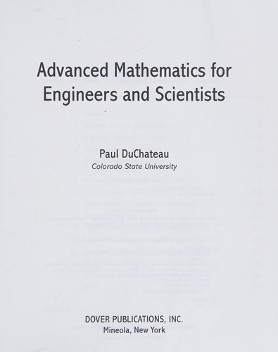 Advanced mathematics for engineers and scientists