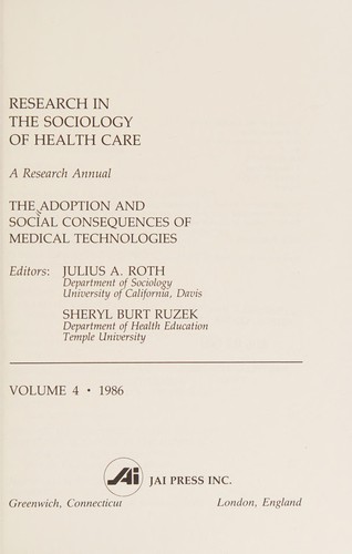 Research in the Sociology of Health Care