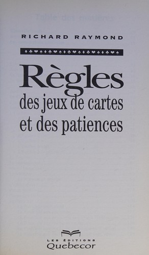 Rg̈les des jeux de cartes et des patiences. 2