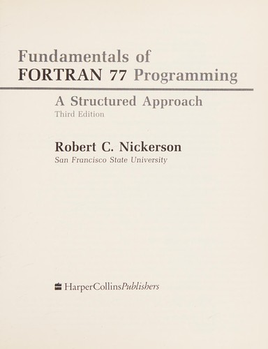 Fundamentals of FORTRAN 77 programming