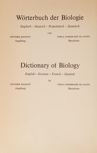 Dictionnaire de la biologie