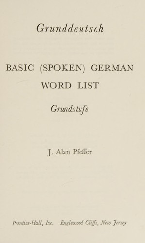 Basic (spoken) German word list