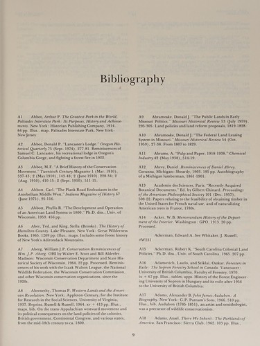 North American forest and conservation history