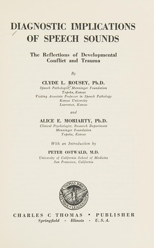 Diagnostic implications of speech sounds