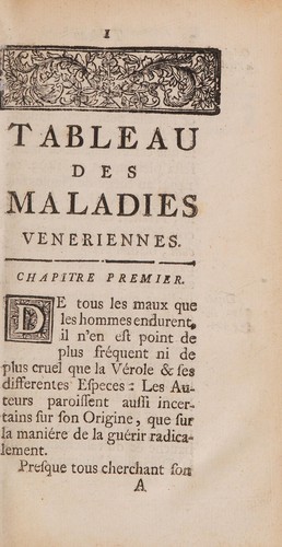 Tableau des maladies veneriennes