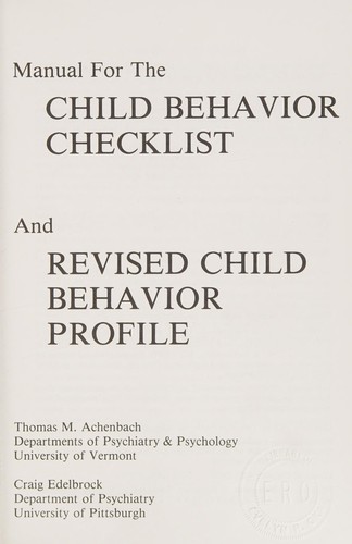 Manual for the child behavior checklist and revised child behavior profile