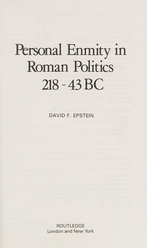Personal enmity in Roman politics, 218-43 BC