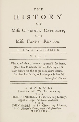 The history of Miss Clarinda Cathcart and Miss Fanny Renton