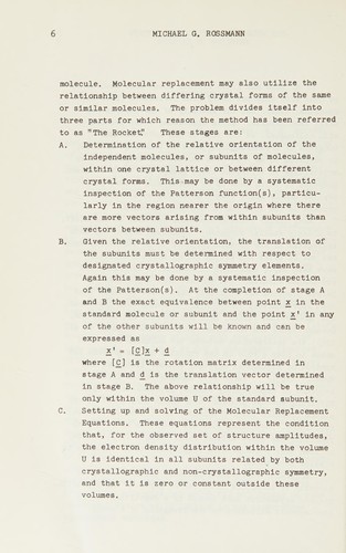 The molecular replacement method
