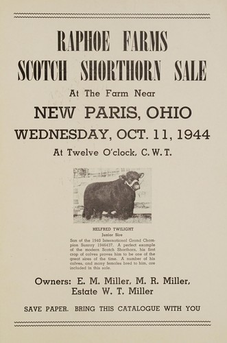 Raphoe Farms Scotch shorthorn sale