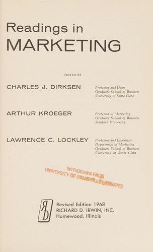 Readings in marketing