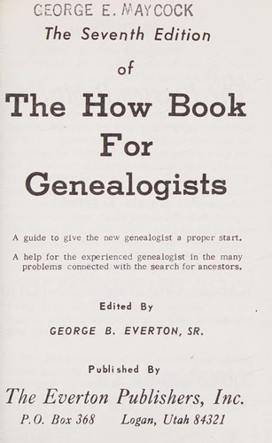 The how book for genealogists.
