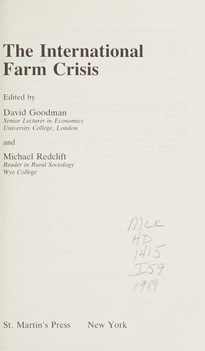 The International farm crisis