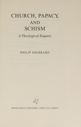 Church, papacy, and schism