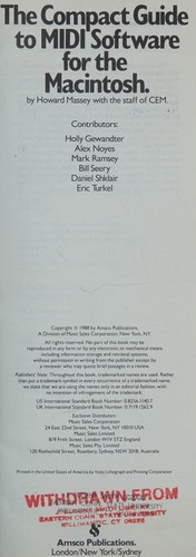 The compact guide to MIDI software for the Macintosh